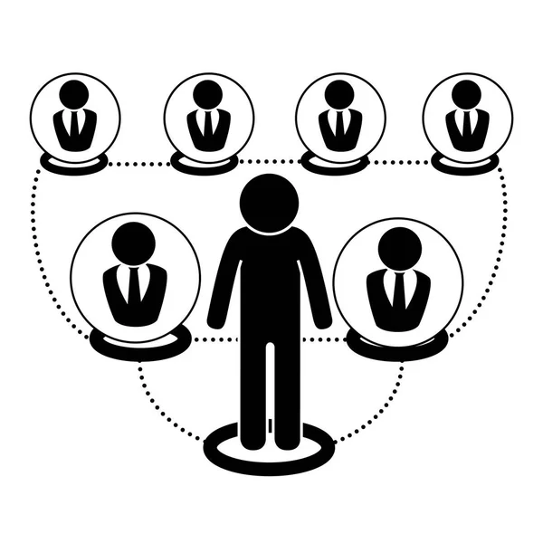 People silhouette teamwork icon — Stock Vector