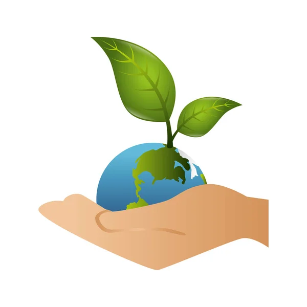 Save the world planet ecology — Stock Vector