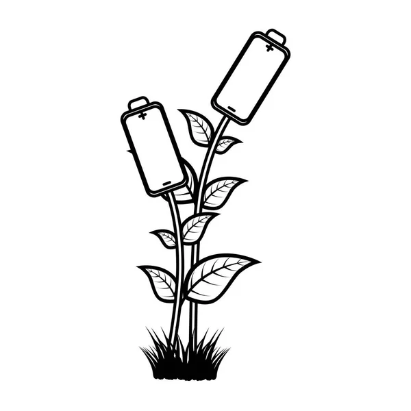 Bateria z liści roślin — Wektor stockowy