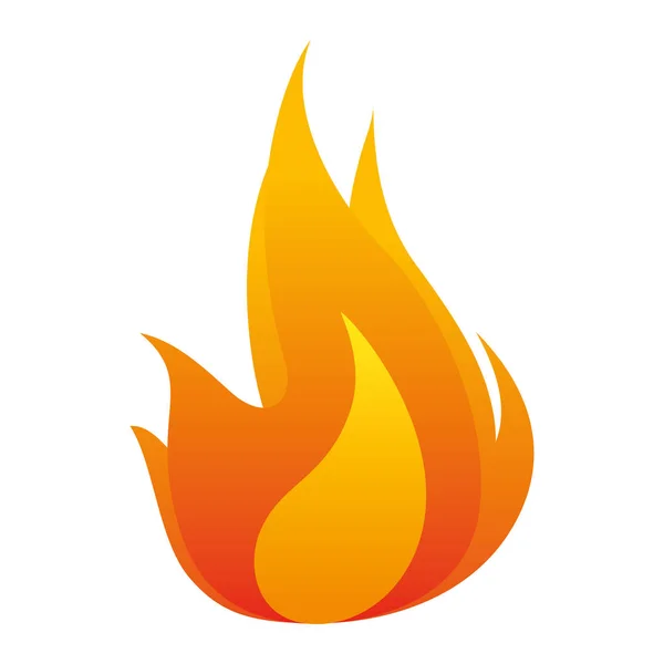 Fire flame isolated icon — Stock Vector