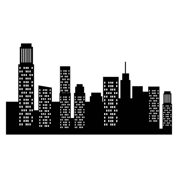 Stadsbilden byggnader isolerade ikonen — Stock vektor