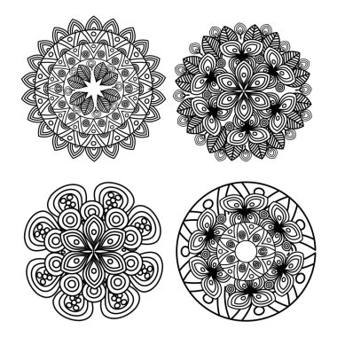 set mandala sanat dekoratif simgesi
