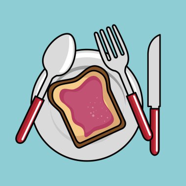 lezzetli breakfast malzemeler simgeler