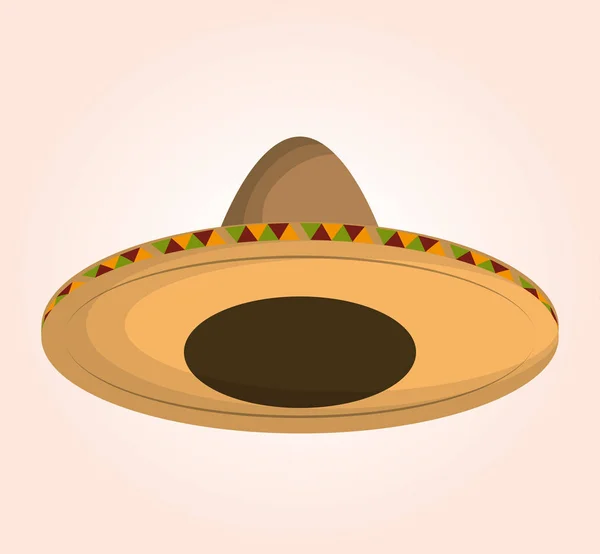 Icone mexicaine sombrero classique — Image vectorielle