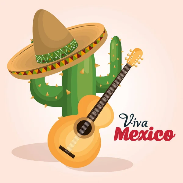 Viva Mexikó poszter ünnepe — Stock Vector