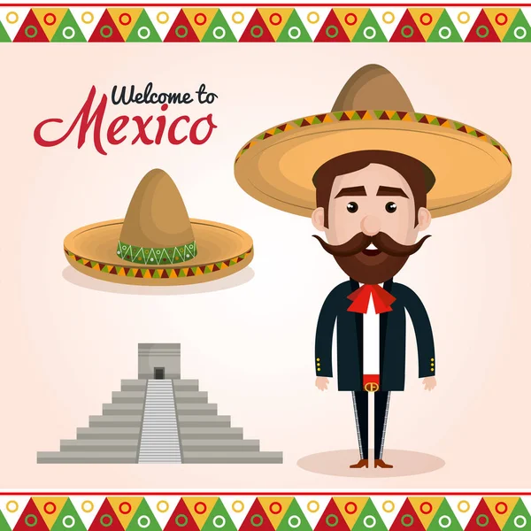 Viva mexico affiche célébration — Image vectorielle