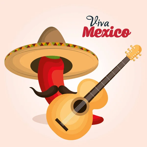 Viva celebración del cartel de México — Vector de stock