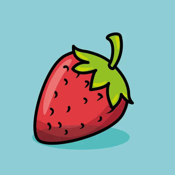 Fraise fruits frais icône isolée — Image vectorielle