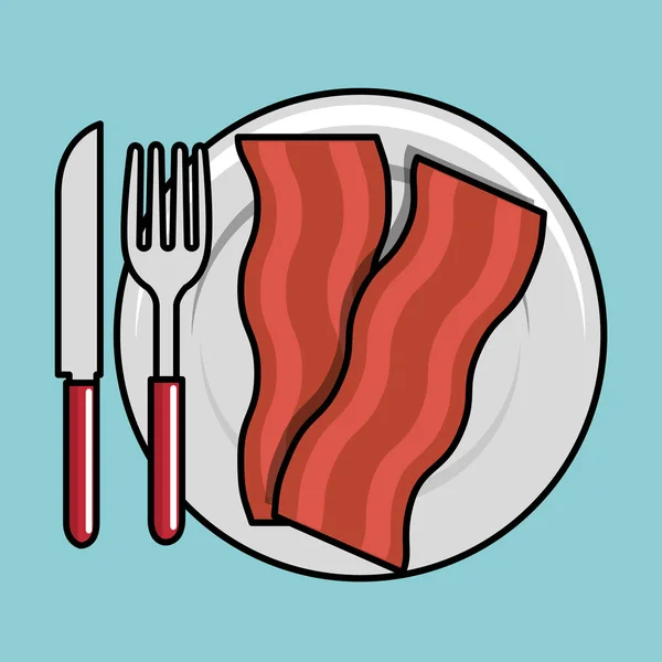 Heerlijk ontbijt ingrediënten pictogrammen — Stockvector