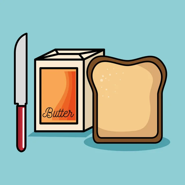 Delicious breakfast ingredients icons — Stock Vector