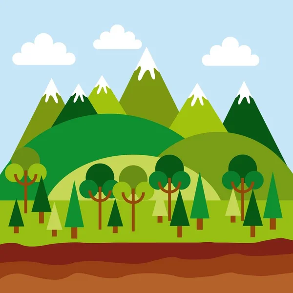 Mountains landscape design — Stock Vector