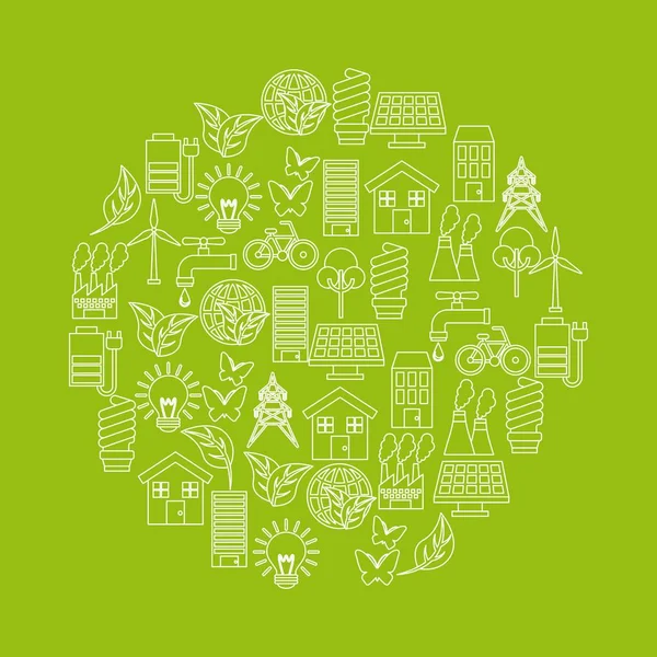 Ecologia e Green idea design — Vettoriale Stock