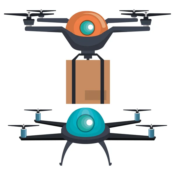 Drone icona del servizio tecnologia — Vettoriale Stock