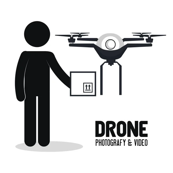 Icône de service de technologie de drone — Image vectorielle