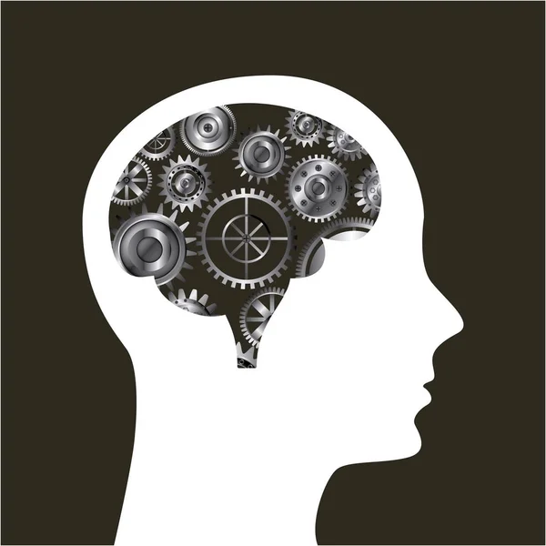 Ikon otak manusia - Stok Vektor