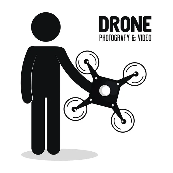 Drone technológia ikon — Stock Vector