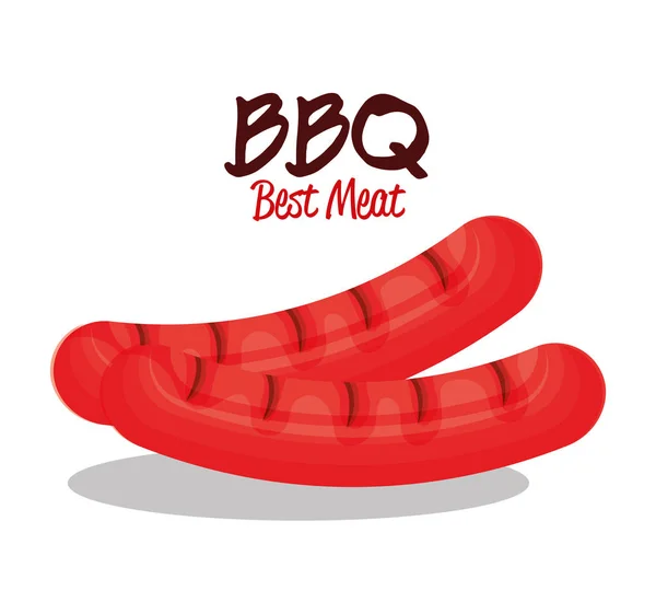 Deliziosa icona delle salsicce barbecue — Vettoriale Stock