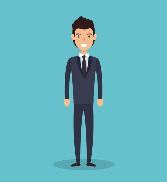 Ícone avatar personagem empresário —  Vetores de Stock