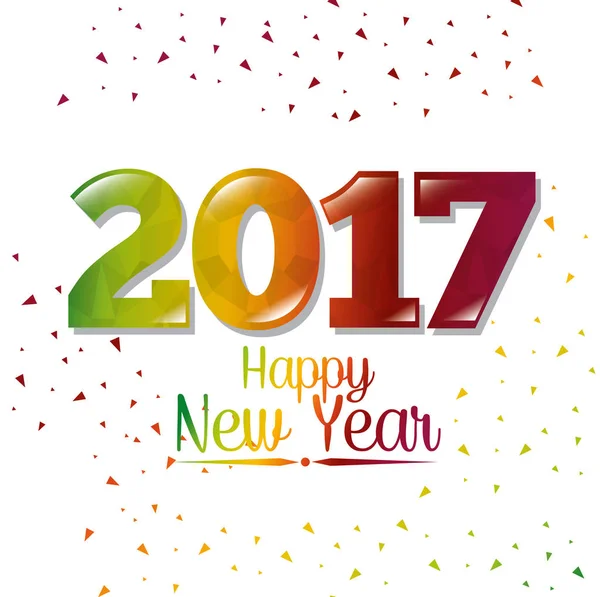 Šťastný nový rok 2017 plakát — Stockový vektor