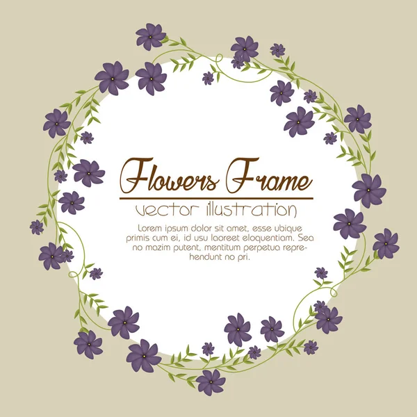 Flores hermoso marco decorativo — Archivo Imágenes Vectoriales