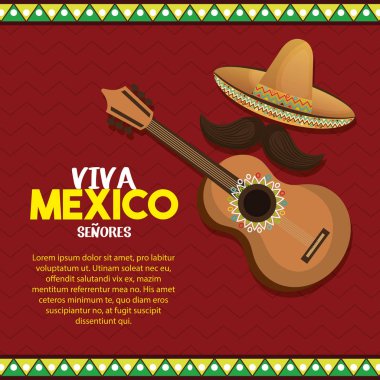 viva mexico poster celebration clipart