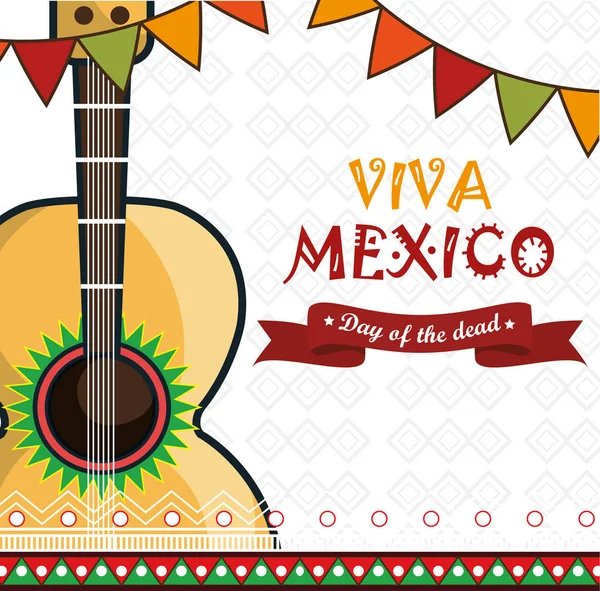 Viva mexico celebração cartaz —  Vetores de Stock