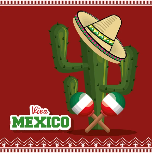 Viva Мексика плакатів святкування — стоковий вектор
