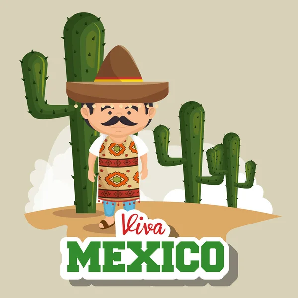 Viva mexico poster celebration — Stock Vector