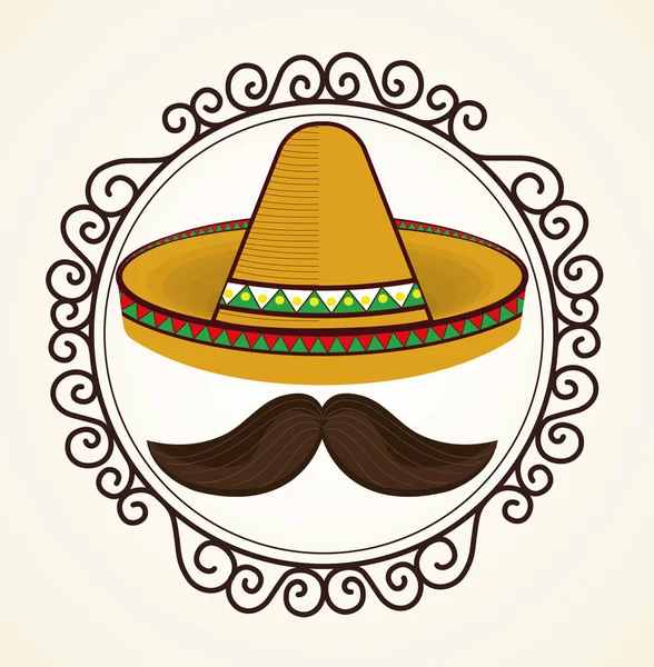 Cultura mexicana cartel tradicional — Vector de stock