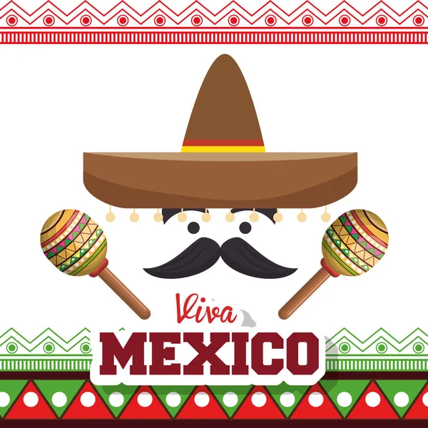 Viva mexico celebração cartaz — Vetor de Stock