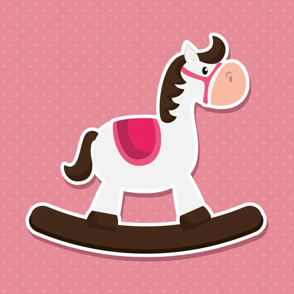 Roztomilý kůň hraček ikona — Stockový vektor