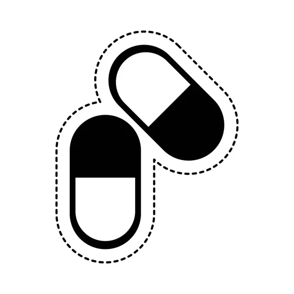 Cápsula ícone médico isolado —  Vetores de Stock