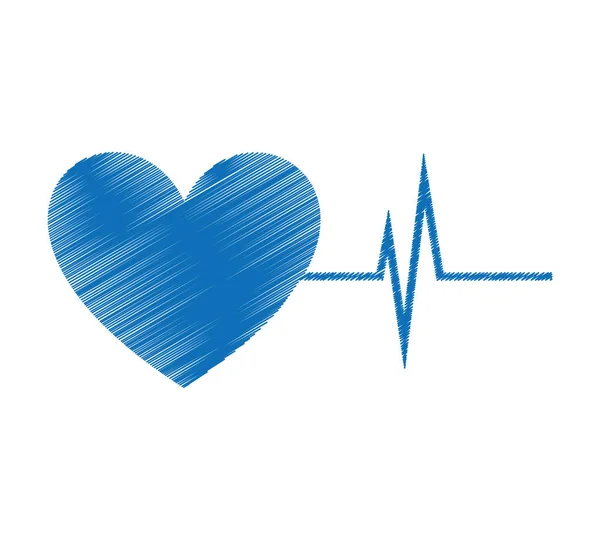 Corazón con icono de cardiología — Archivo Imágenes Vectoriales