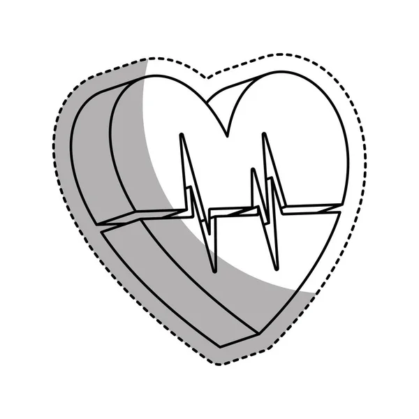 Heart with cardiology icon — Stock Vector