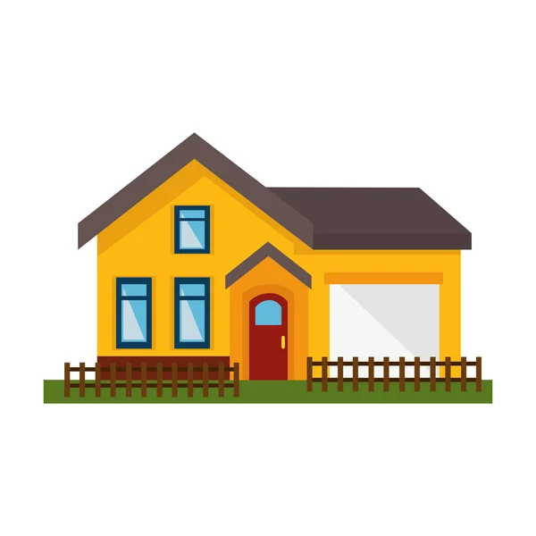 Exterior house isolated icon — Stock Vector