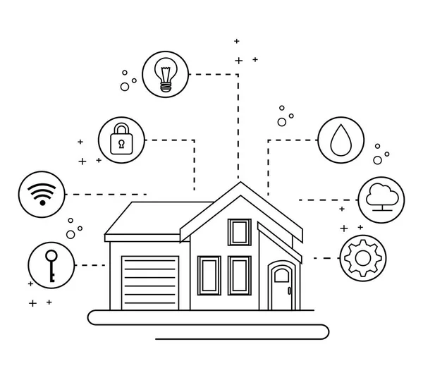 Slimme huisautomatisering tech — Stockvector