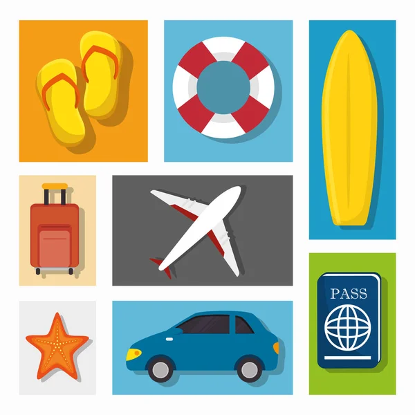 Letní dovolená cestování ikona — Stockový vektor