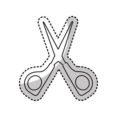 makas siluet izole simgesi