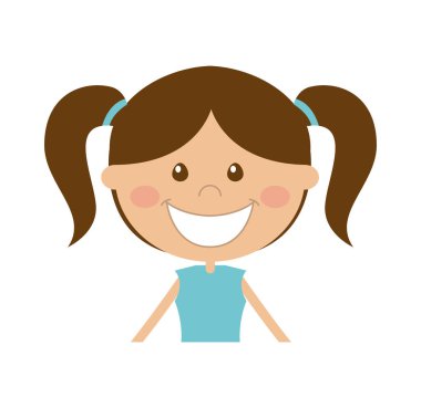 sevimli küçük kız izole simgesi