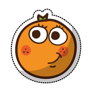 Turuncu meyve karakter komik simgesi