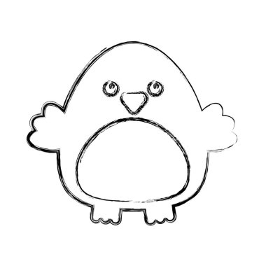 sevimli kuş izole simgesi