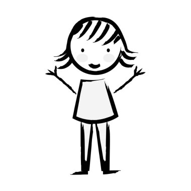 sevimli küçük kız izole simgesi