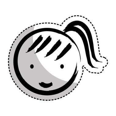 sevimli küçük kız izole simgesi