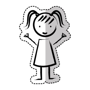 sevimli küçük kız izole simgesi