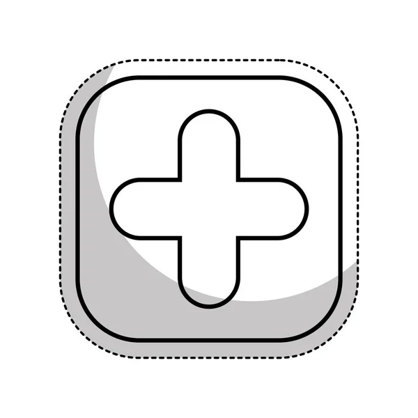 Ikona na białym tle symbolu przycisku PLUSS — Wektor stockowy