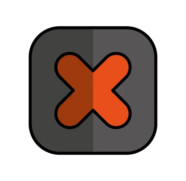 Símbolo de botão de multiplicação ícone isolado — Vetor de Stock