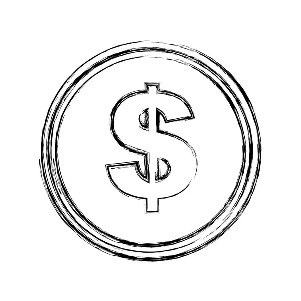 Coin money isolated icon — Stock Vector