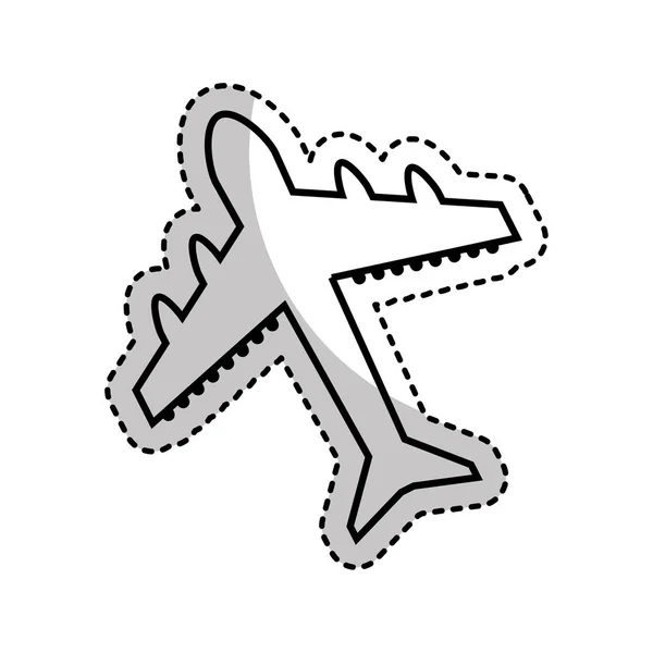 Silhouette d'avion icône isolée — Image vectorielle