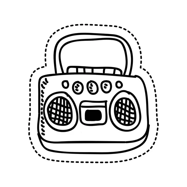 ラジオ レトロ スタイルの描画 — ストックベクタ