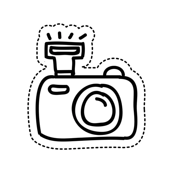 Camera-icoontje voor fotografische tekening — Stockvector